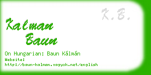 kalman baun business card
