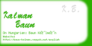 kalman baun business card